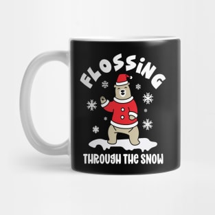 Flossing through the snow Christmas gift Mug